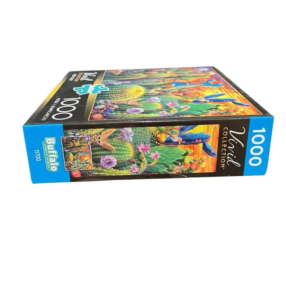 Vivid Cactus Desert 1000 Piece Jigsaw Puzzle Southwest Animals
